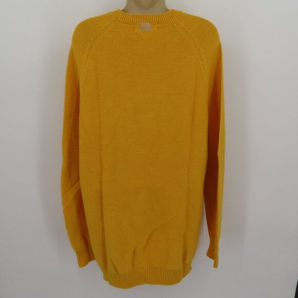 Sheep Inc Women Extra Large Mustard Yellow Knitted Crewneck Merino Wool Sweater - Picture 6 of 12